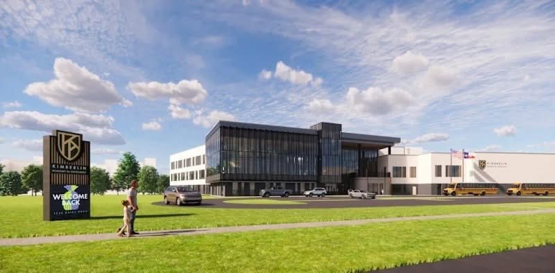 Rendering of the new combined Kimberlin-Hillside campus